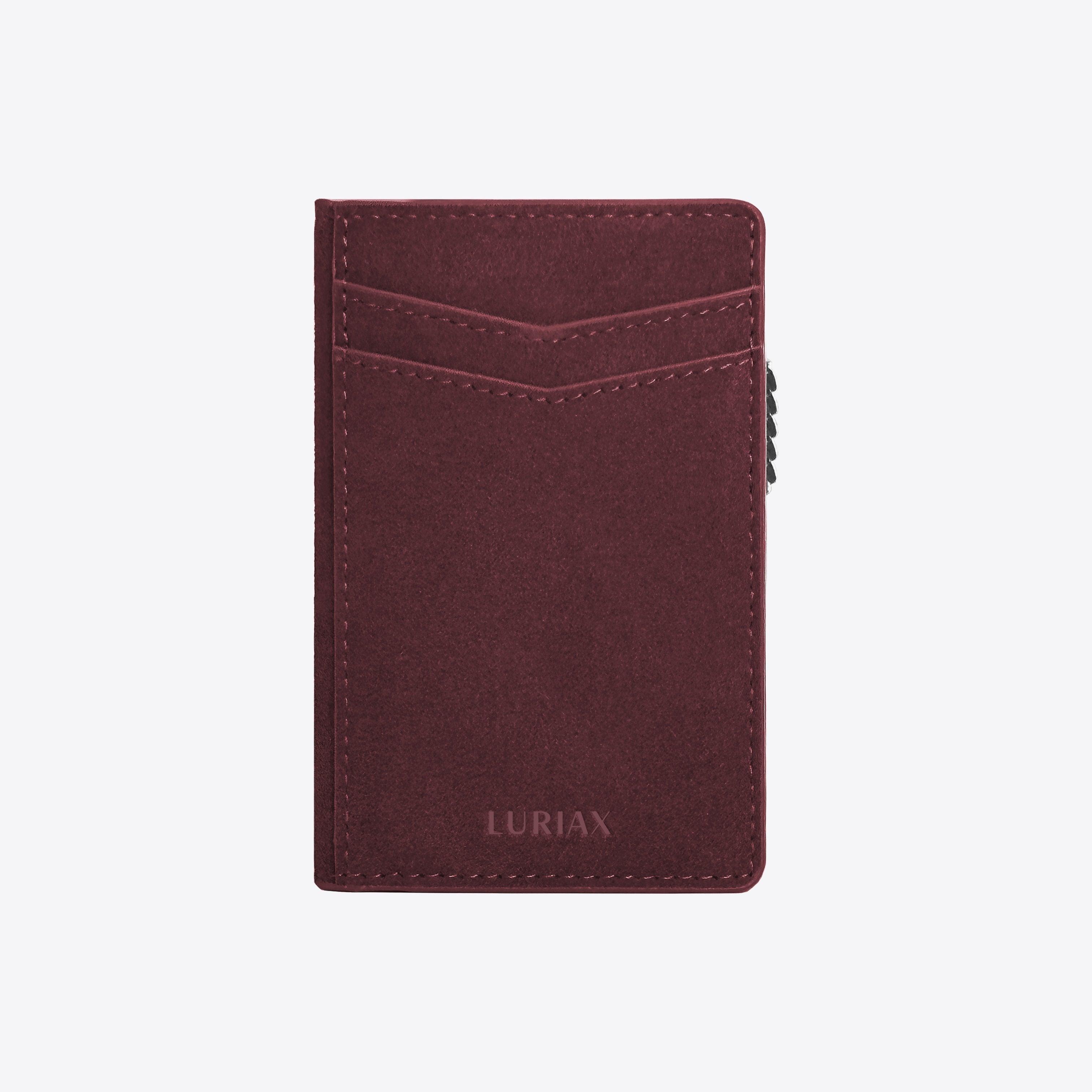 The Bifold Cardholder - Luriax - Malachite | Alcantara Suede Leather Bifold Wallet with anodized aluminum and RFID on sale protected