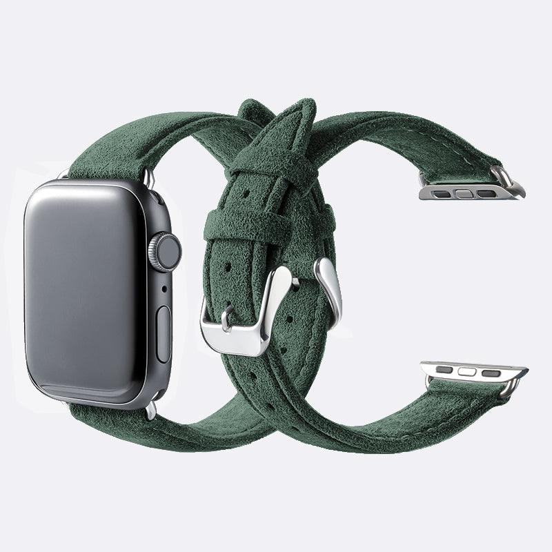 Alcantara Suede Leather iPhone Case and Accessories Collection - The Classic Bands - Midnight Green - Luriax