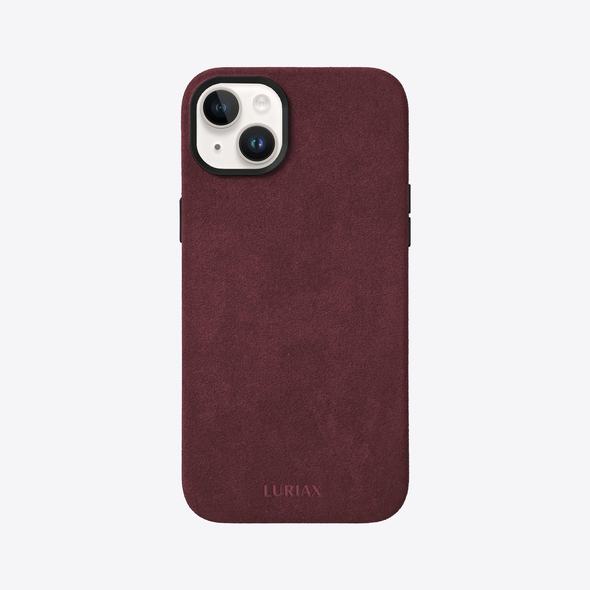 Alcantara Suede Leather iPhone Case and Accessories Collection - The Classic iPhone Case - Burgundy - Luriax