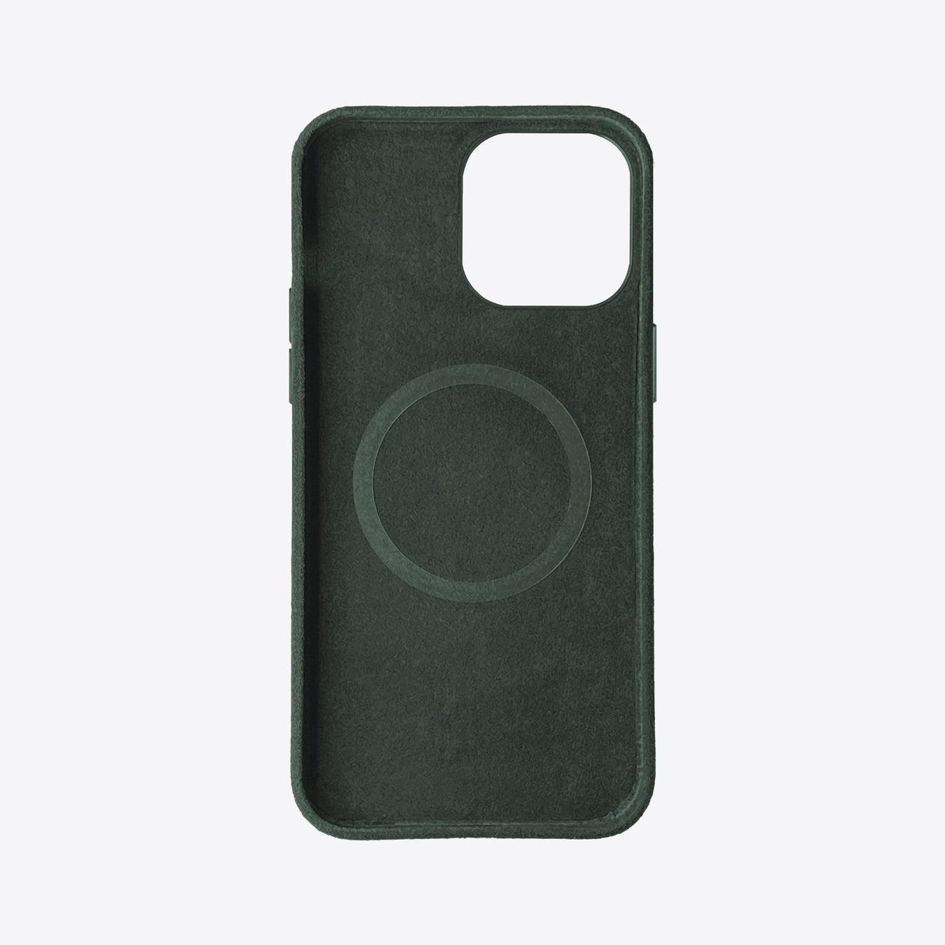 Alcantara Suede Leather iPhone Case and Accessories Collection - The Classic iPhone Case - Midnight Green - Luriax