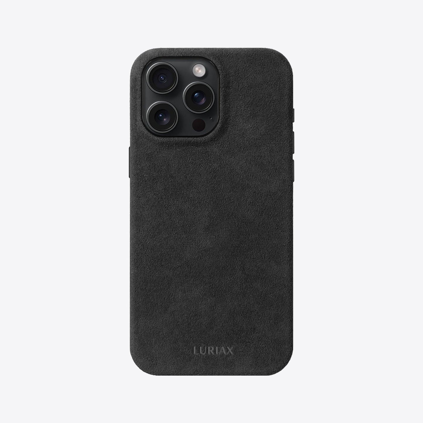 Alcantara Suede Leather iPhone Case and Accessories Collection - The Classic iPhone Case V2 - Charcoal Black - Luriax