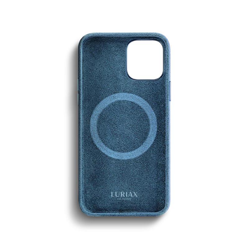 Alcantara Suede Leather iPhone Case and Accessories Collection - The iPhone 12 Series Case - Prussian Blue - Luriax