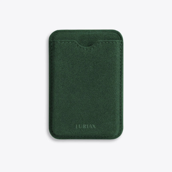 The MagSafe Wallet in British Racing Green, Alcantara® — product view | Luriax