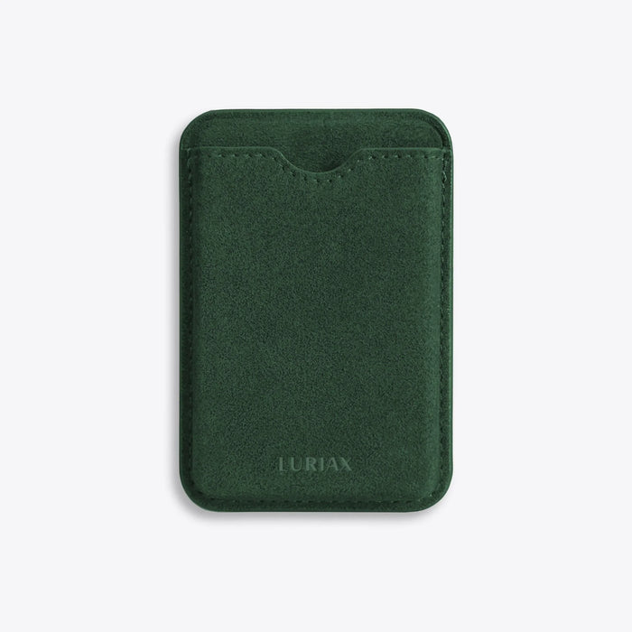 The MagSafe Wallet in British Racing Green, Alcantara® — product view | Luriax