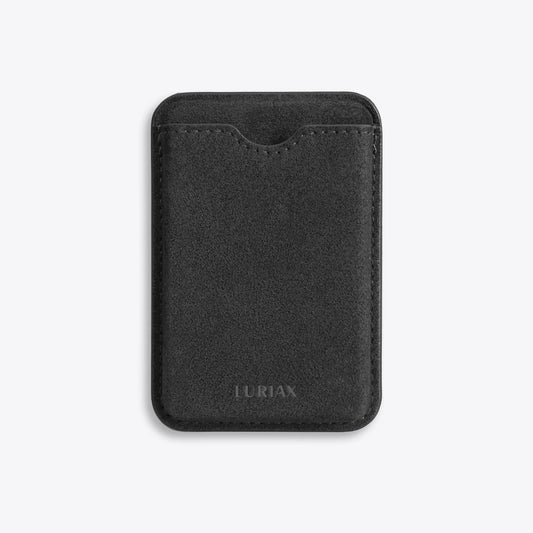 Luriax Alcantara Wallet for 2 in Charcoal Black