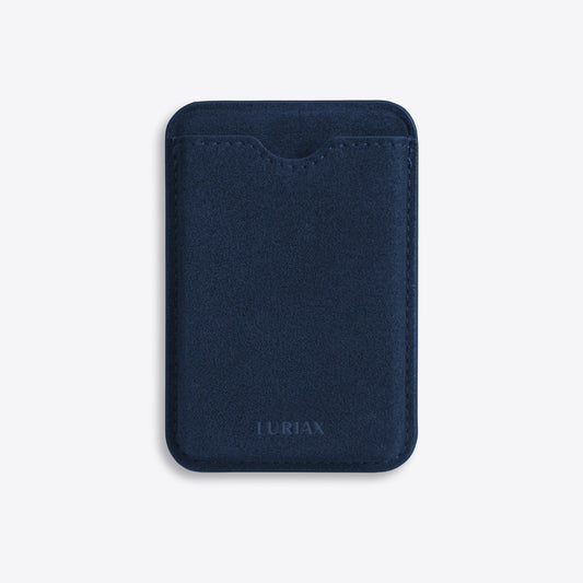 Alcantara Suede Leather iPhone Case and Accessories Collection - The MagSafe Wallet - Dark Blue - Luriax