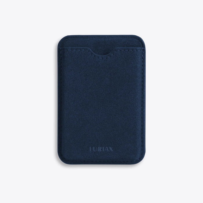 The MagSafe Wallet in Midnight Blue, Alcantara® — product view | Luriax