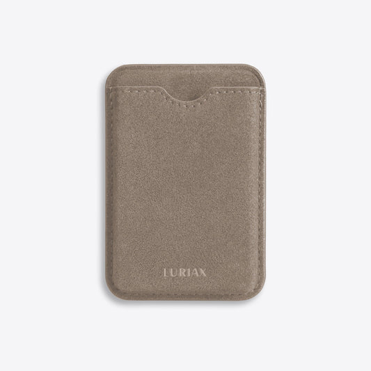 Alcantara Suede Leather iPhone Case and Accessories Collection - The MagSafe Wallet - Malibu Beige - Luriax