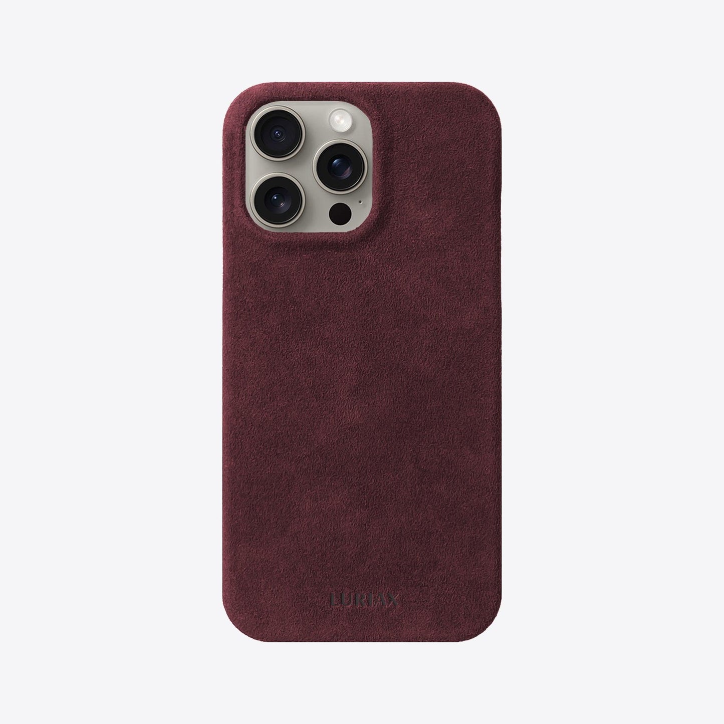 Alcantara Suede Leather iPhone Case and Accessories Collection - The Sport iPhone Case - Bordeaux - Luriax