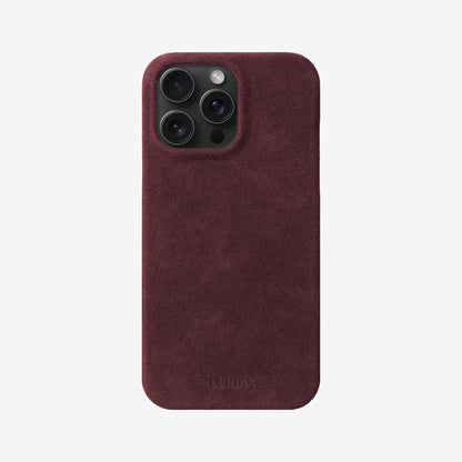 Alcantara Suede Leather iPhone Case and Accessories Collection - The Sport iPhone Case - Burgundy - Luriax