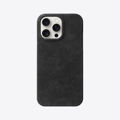 Alcantara Suede Leather iPhone Case and Accessories Collection - The Sport iPhone Case - Charcoal Black - Luriax