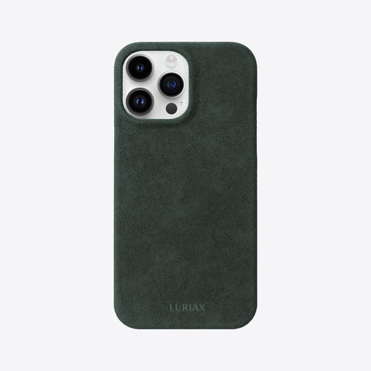 Alcantara Suede Leather iPhone Case and Accessories Collection - The Sport iPhone Case - Midnight Green - Luriax