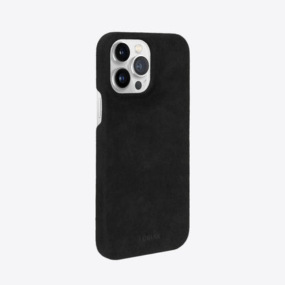 Alcantara Suede Leather iPhone Case and Accessories Collection - The Sport iPhone Case - Pure Black - Luriax