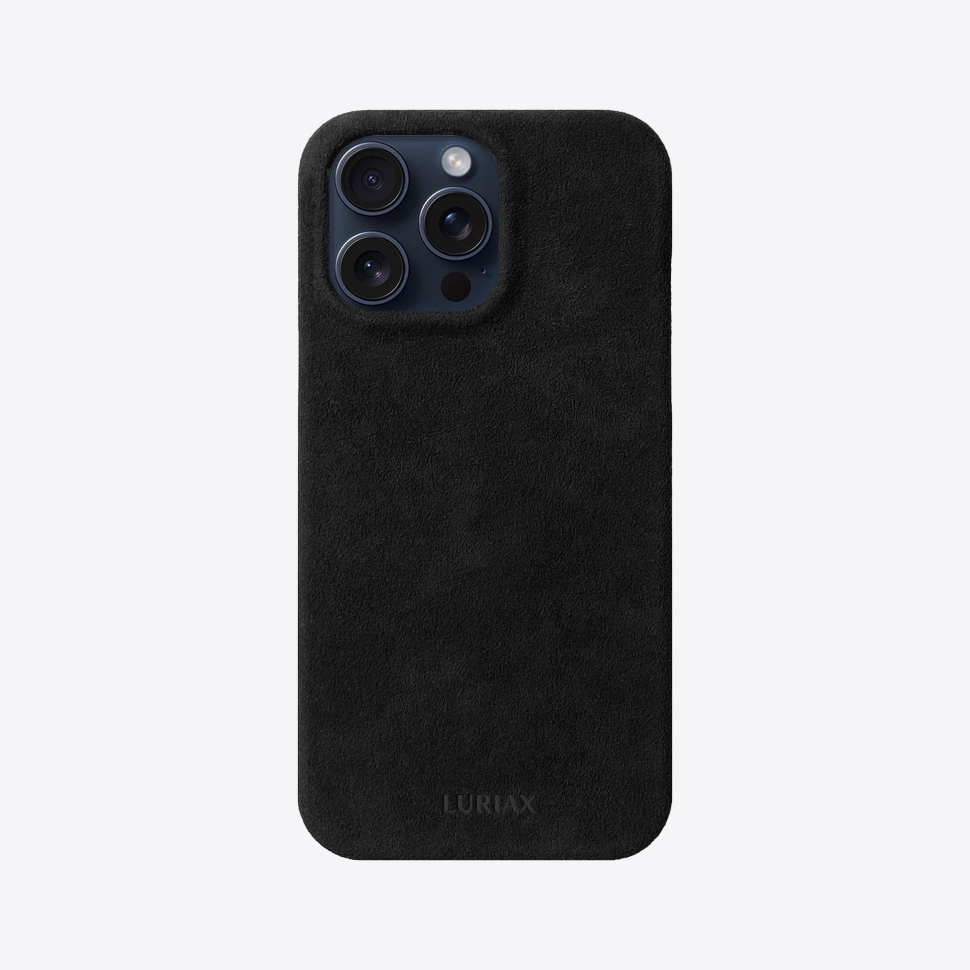 Alcantara Suede Leather iPhone Case and Accessories Collection - The Sport iPhone Case - Pure Black - Luriax