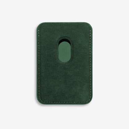 Alcantara Suede Leather iPhone Case and Accessories Collection - The Sticky Cardholder - British Racing Green - Luriax