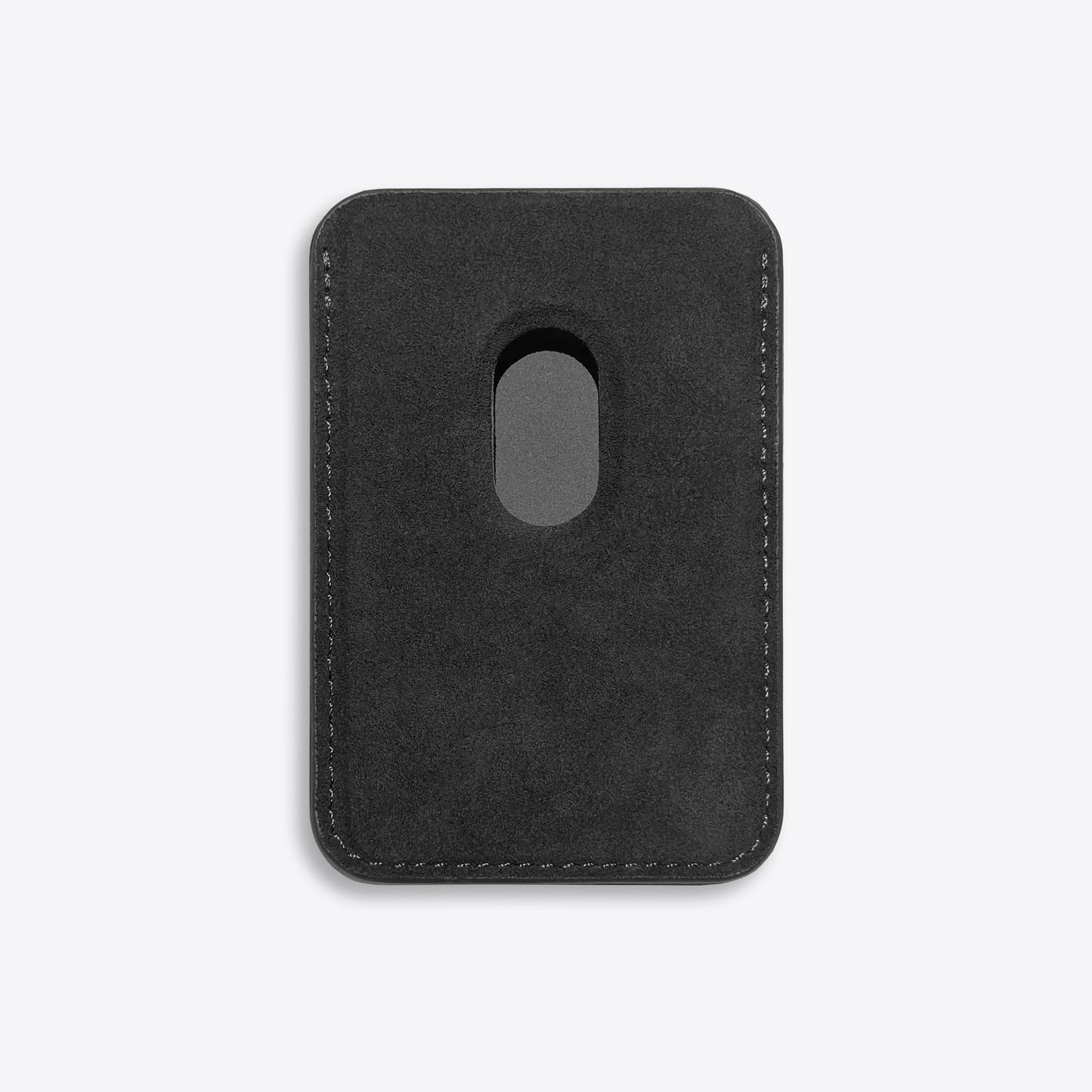 Alcantara Suede Leather iPhone Case and Accessories Collection - The Sticky Cardholder - Charcoal Black - Luriax
