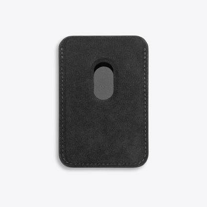 Alcantara Suede Leather iPhone Case and Accessories Collection - The Sticky Cardholder - Charcoal Black - Luriax