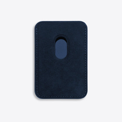 Alcantara Suede Leather iPhone Case and Accessories Collection - The Sticky Cardholder - Dark Blue - Luriax