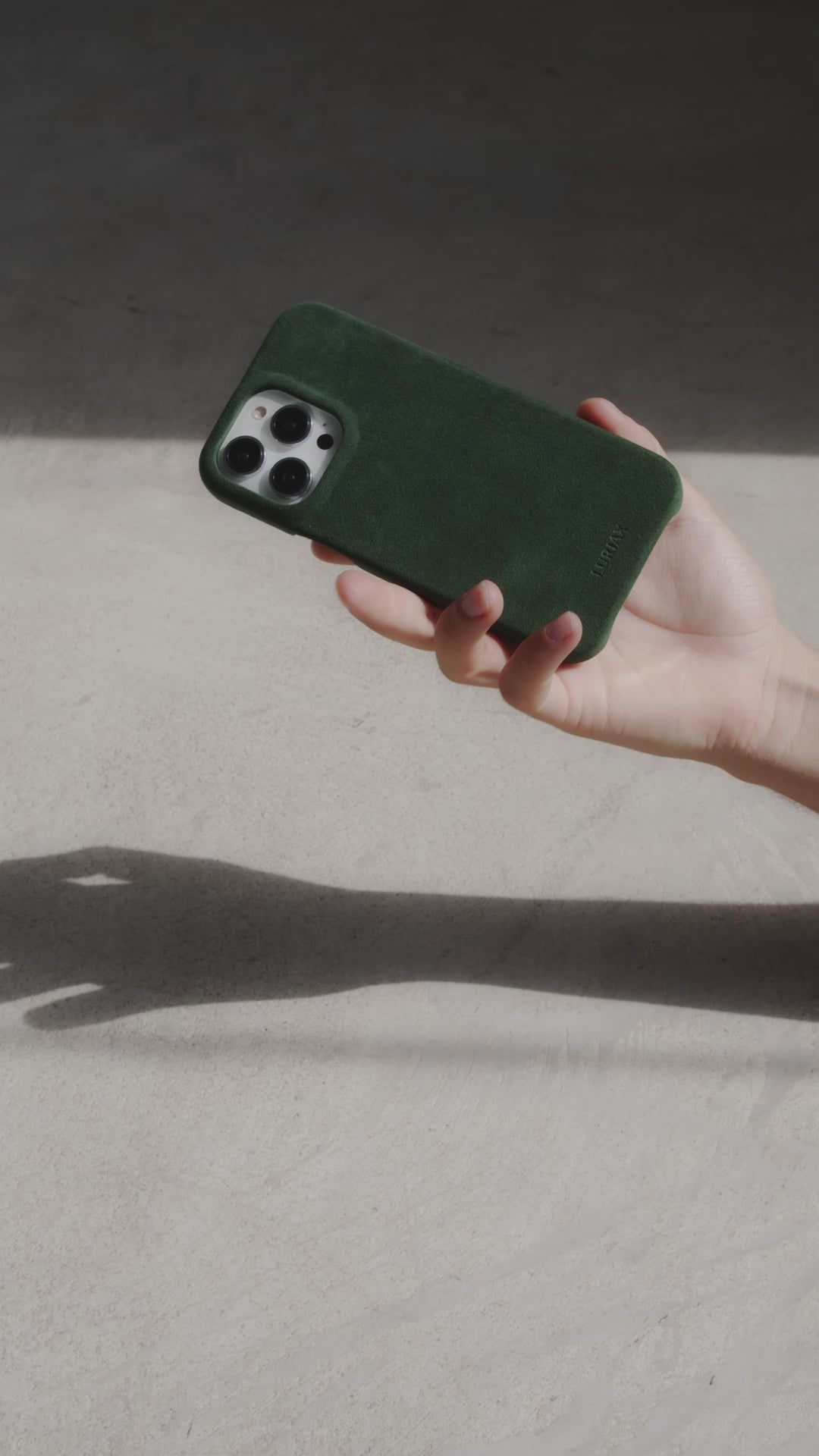 Alcantara Suede Minimal Luriax Sport iPhone Case Malachite Green